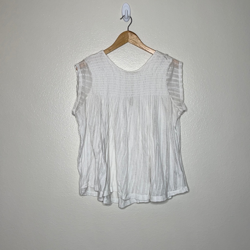 Anthropologie Akemi + Kin Modal Blend Blouse sz Small White‎ See description